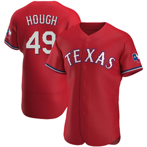 Men's Texas Rangers Charlie Hough Authentic Red Alternate Jersey