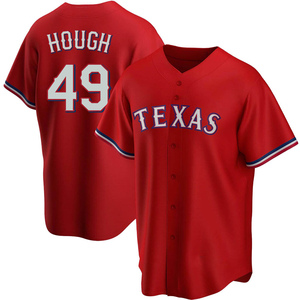 Men's Texas Rangers Charlie Hough Replica Red Alternate Jersey
