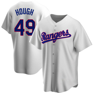 Men's Texas Rangers Charlie Hough Replica White Home Cooperstown Collection Jersey