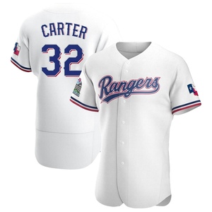 Men's Texas Rangers Evan Carter Authentic White Home Jersey
