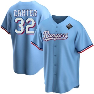 Men's Texas Rangers Evan Carter Replica Light Blue Alternate 2023 World Series Jersey