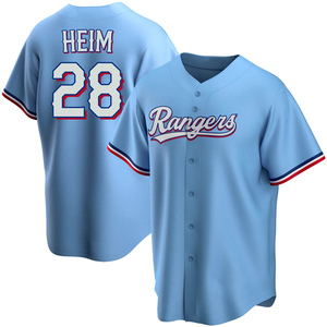 Men's Texas Rangers Jonah Heim Replica Light Blue Alternate Jersey