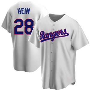 Men's Texas Rangers Jonah Heim Replica White Home Cooperstown Collection Jersey