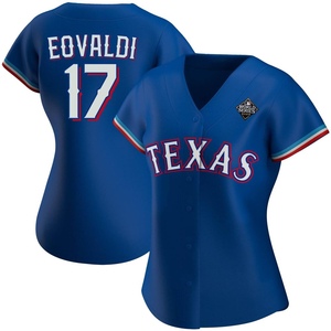 Women's Texas Rangers Nathan Eovaldi Replica Royal Alternate 2023 World Series Jersey