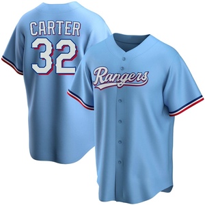 Youth Texas Rangers Evan Carter Replica Light Blue Alternate Jersey