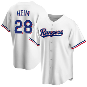 Youth Texas Rangers Jonah Heim Replica White Home Jersey